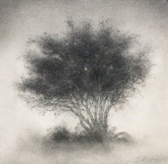 Little Scrap: Realistic Black & White Charcoal Tree Landscape Drawing, Framed