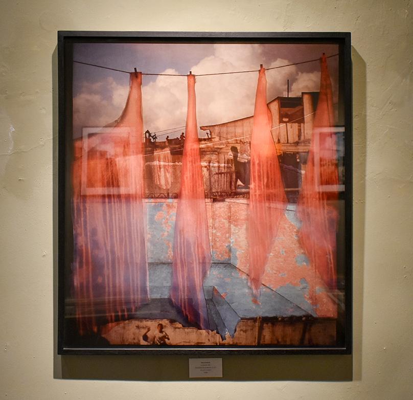La Guarida (Framed Cibachrome Foto-Projection Collage of Clothes Line in Italy) - Photograph by Nancy Goldring