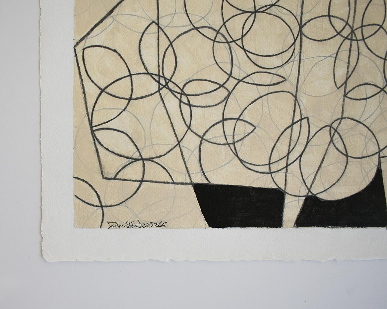 Untitled 66 ( Black and White Abstract, Mid-Century Modern Inspired Drawing) - Art by Ralph Stout