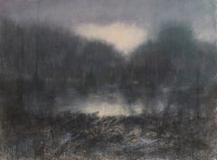 Lampe de forêt ( Paysage impressionniste contemporain à l'aquarelle)