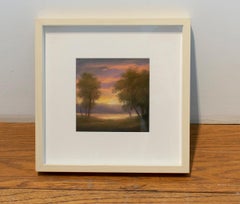 No. 24:  Mini Landscape Pastel of Hudson Valley Sunset, Jane Bloodgood-Abrams