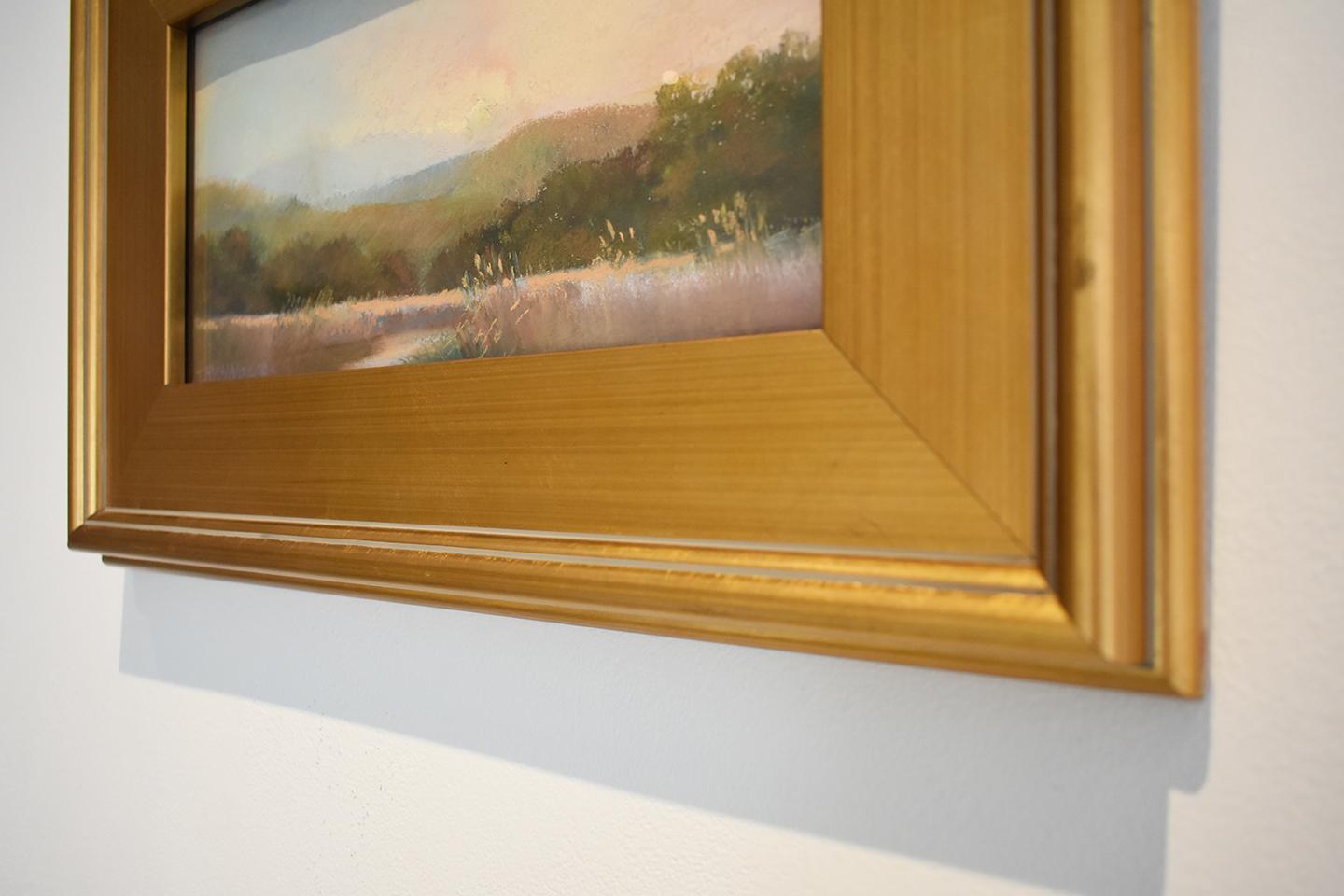 Iona Marsh (En Plein Air Landscape Pastel Drawing on Paper in a Gold Frame) For Sale 1