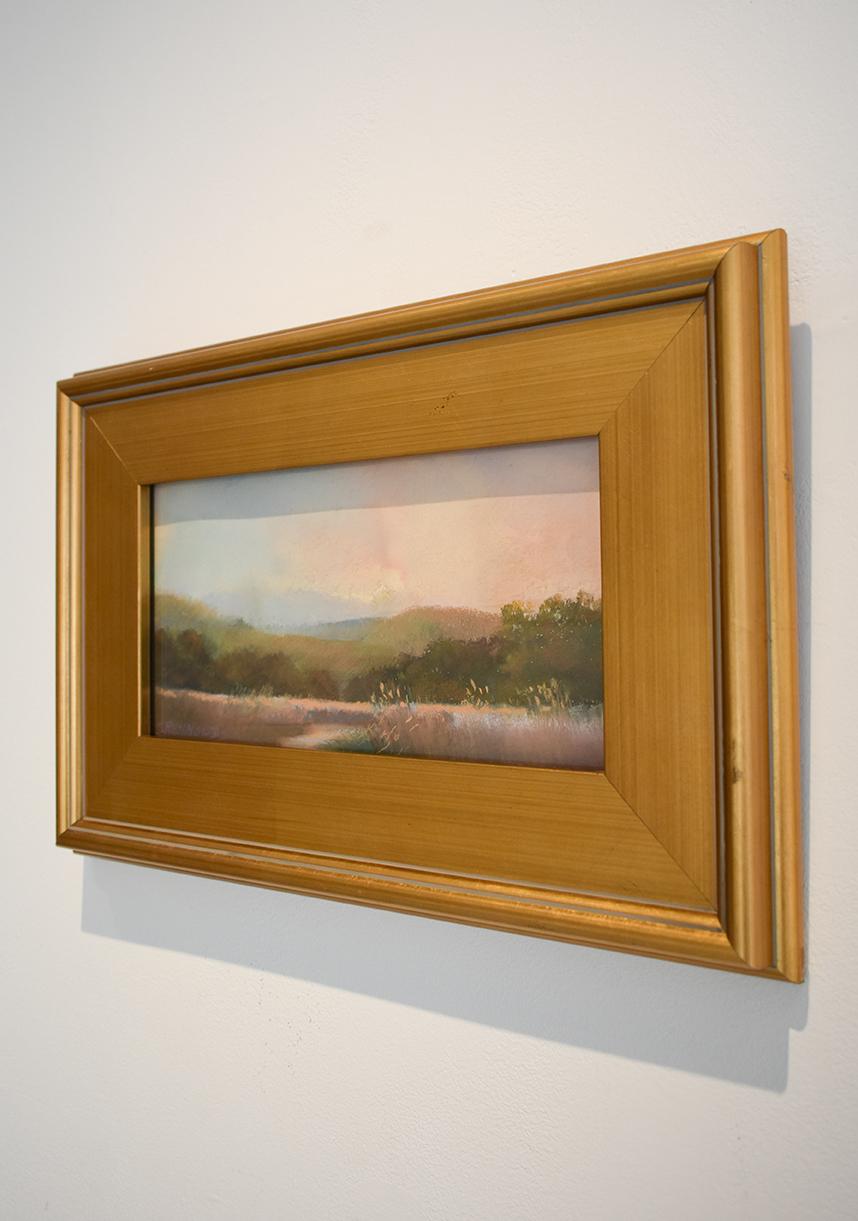 Iona Marsh (En Plein Air Landscape Pastel Drawing on Paper in a Gold Frame) - Hudson River School Art by Judy Reynolds