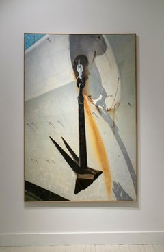 Anchor (Large Nautical Photo-Realist Painting on Canvas of White Ship & Anchor)