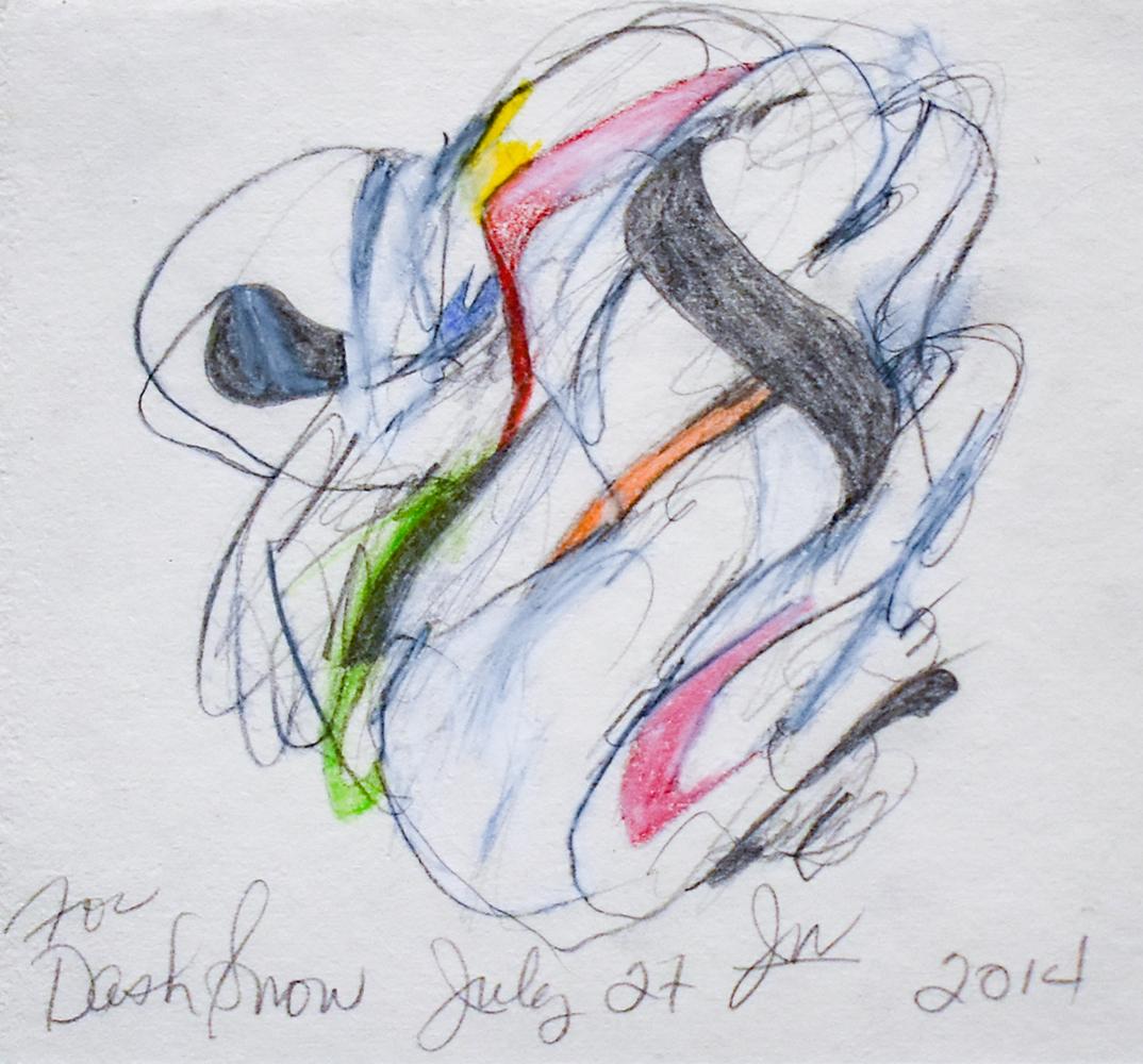 Untitled 1, For Dash Snow (Abstract Colored Pencil & Graphite Drawing on Paper) - Art by Jack Walls