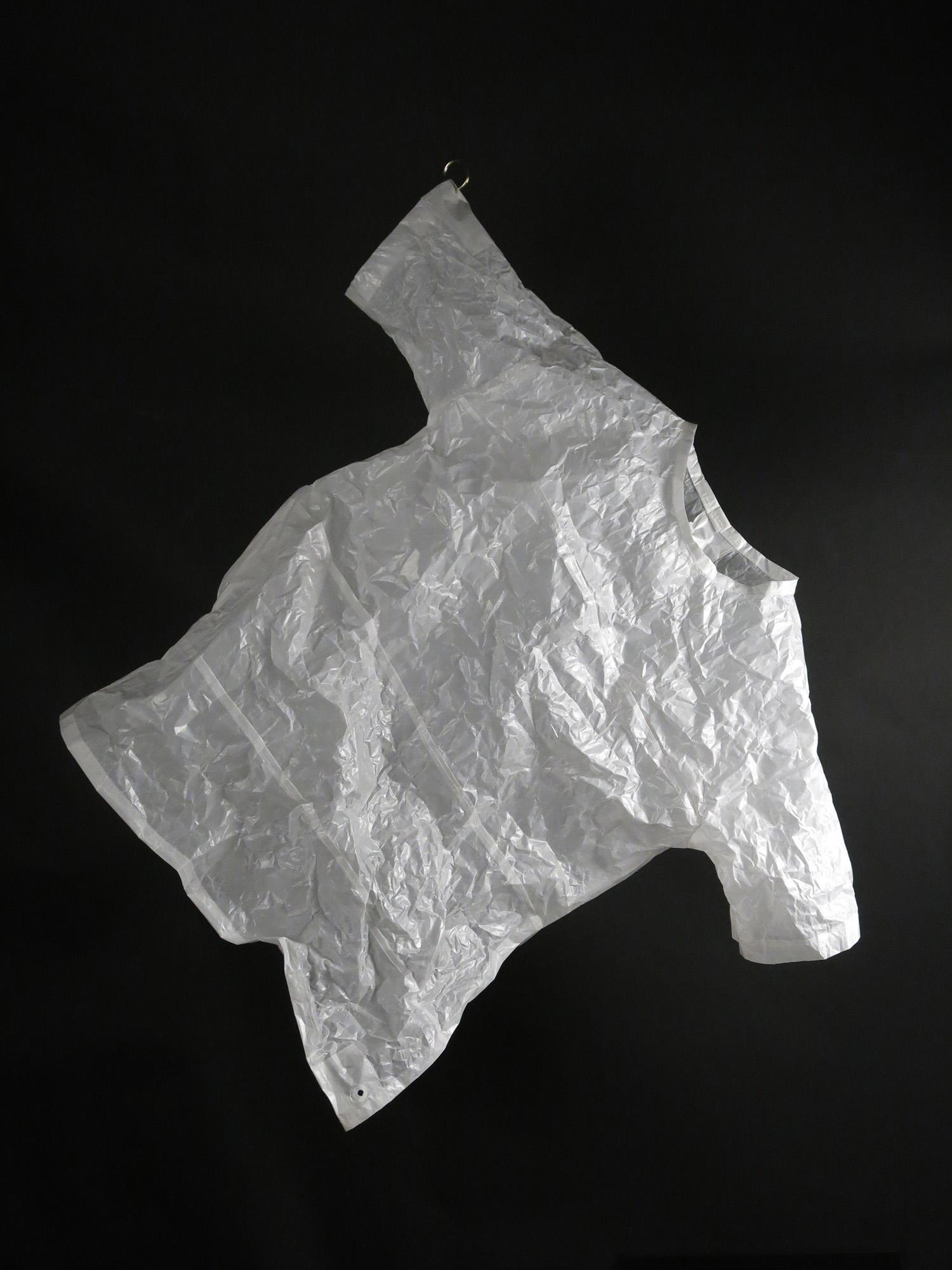 Tee-Shirt (Figurative White Glassine Paper Sculpture of Clothing)