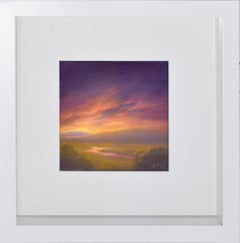 Creek in the Catskills Sunset (Small Landscape Pastel Drawing by Jane Bloodgood)