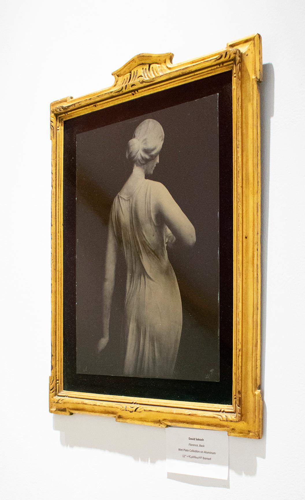 Florence (Tin Type Photo of Female Statue, Black Velvet, Vintage Gold Frame - Photograph by David Sokosh