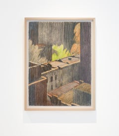 Azoteas (Dibujo enmarcado de un paisaje neoyorquino de los años 70, obra de William Clutz)