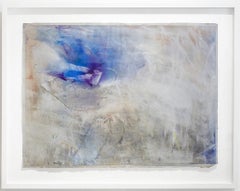 Olivebridge 22 (Cy Twombly Style Abstract Charcoal & Blue Pastel Drawing)