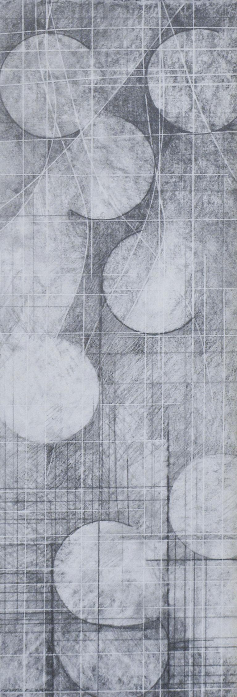 Moons of Jupiter (Study I): Black and White Abstract Geometric Graphite Drawing - Art by David Dew Bruner