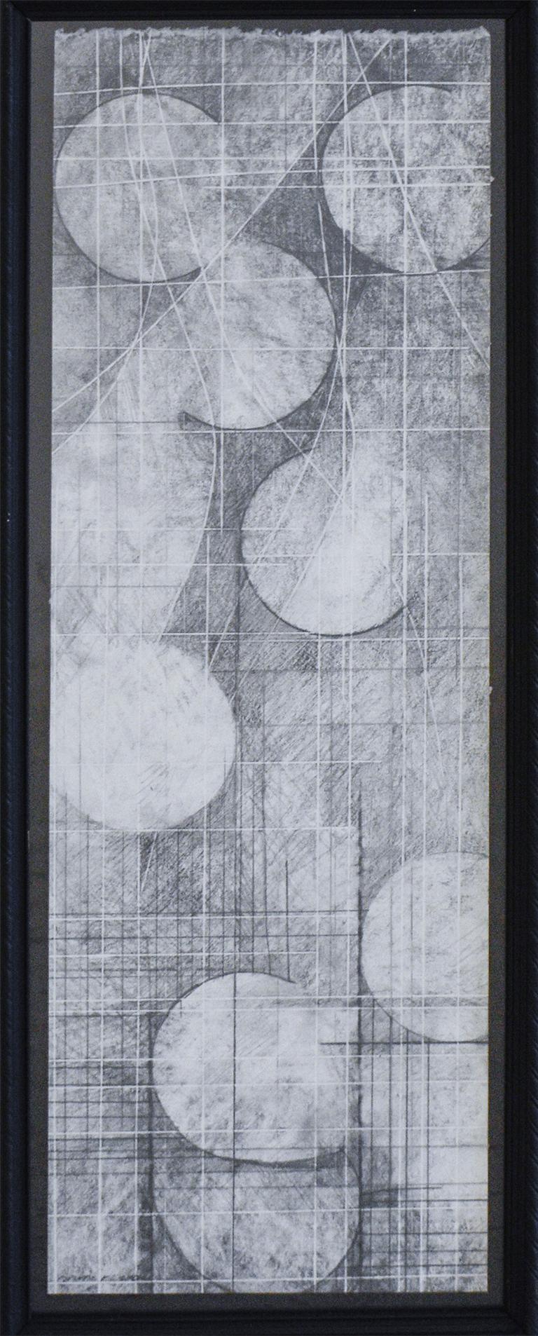 Moons of Jupiter (Study I): Black and White Abstract Geometric Graphite Drawing