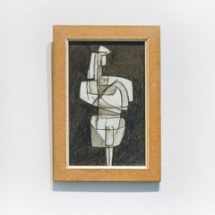 Infanta XXXIX: Figurative Cubist Style Abstract Geometric Graphite Drawing
