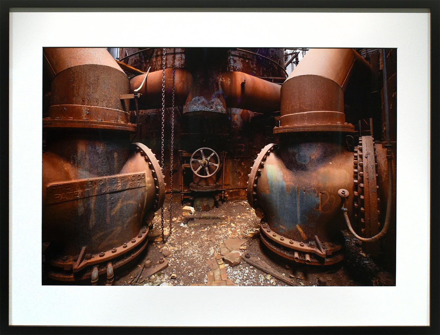 Doug Fidoten Color Photograph - Cowper Stove (Industrial Interior Photograph of Abandoned Factory Furnace)