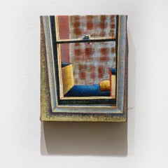Locked Window: Abstracted Interior Painting of the View from a City Window