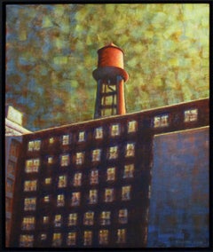 Used Chelsea Water Tower: Abstracted Cityscape Painting of New York City Skyline