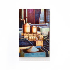 41st & 10th: Abstract WPA Style Cityscape, New York City Rooftops & Water Tower