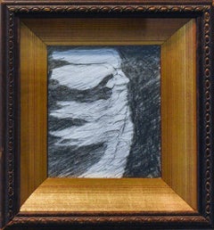 Winged Victory XIV: Figurative Abstract Framed Graphite Drawing of Nike Goddess