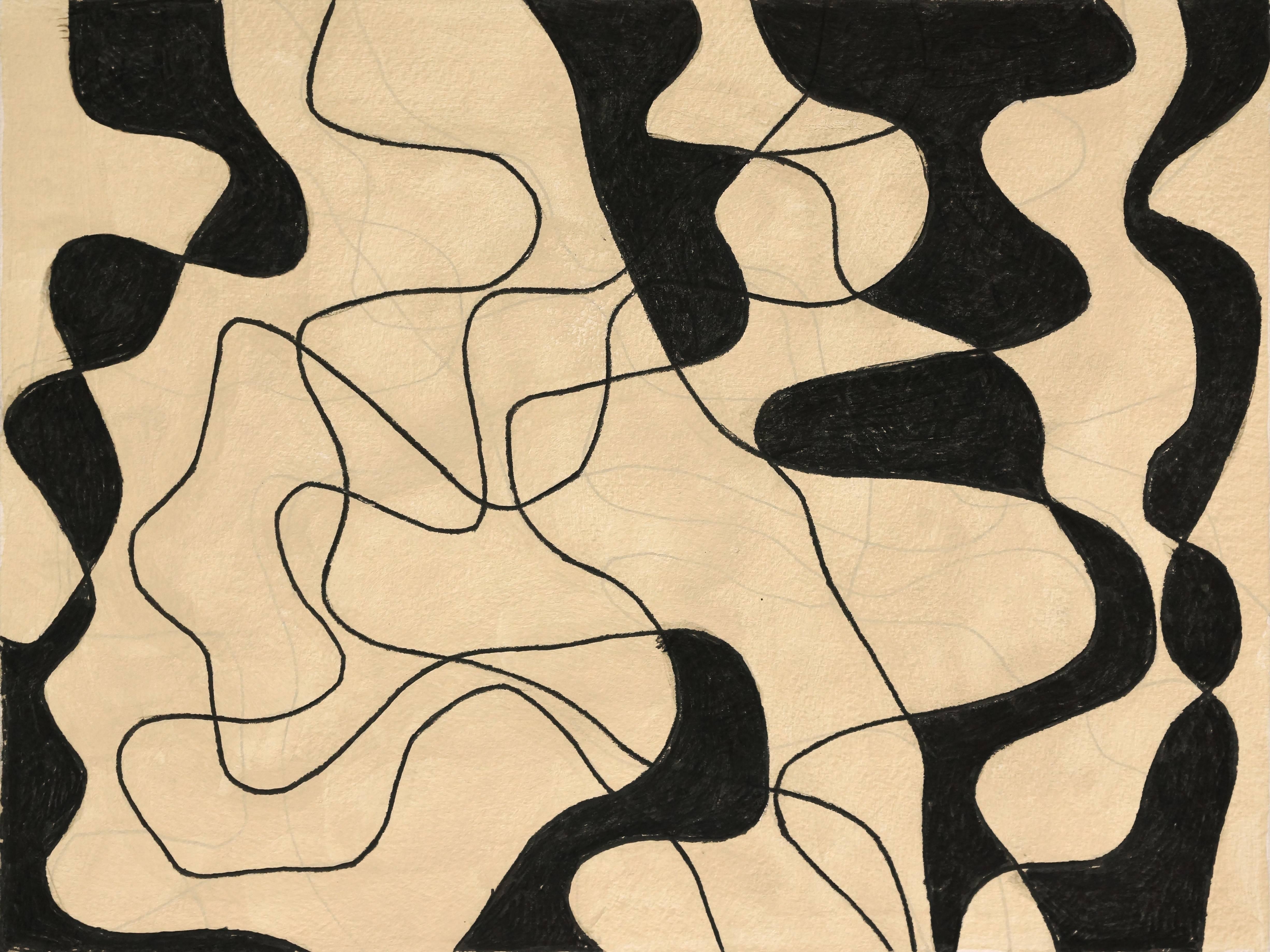 Black and White Abstract Drawing, Untitled 32 - Art by Ralph Stout