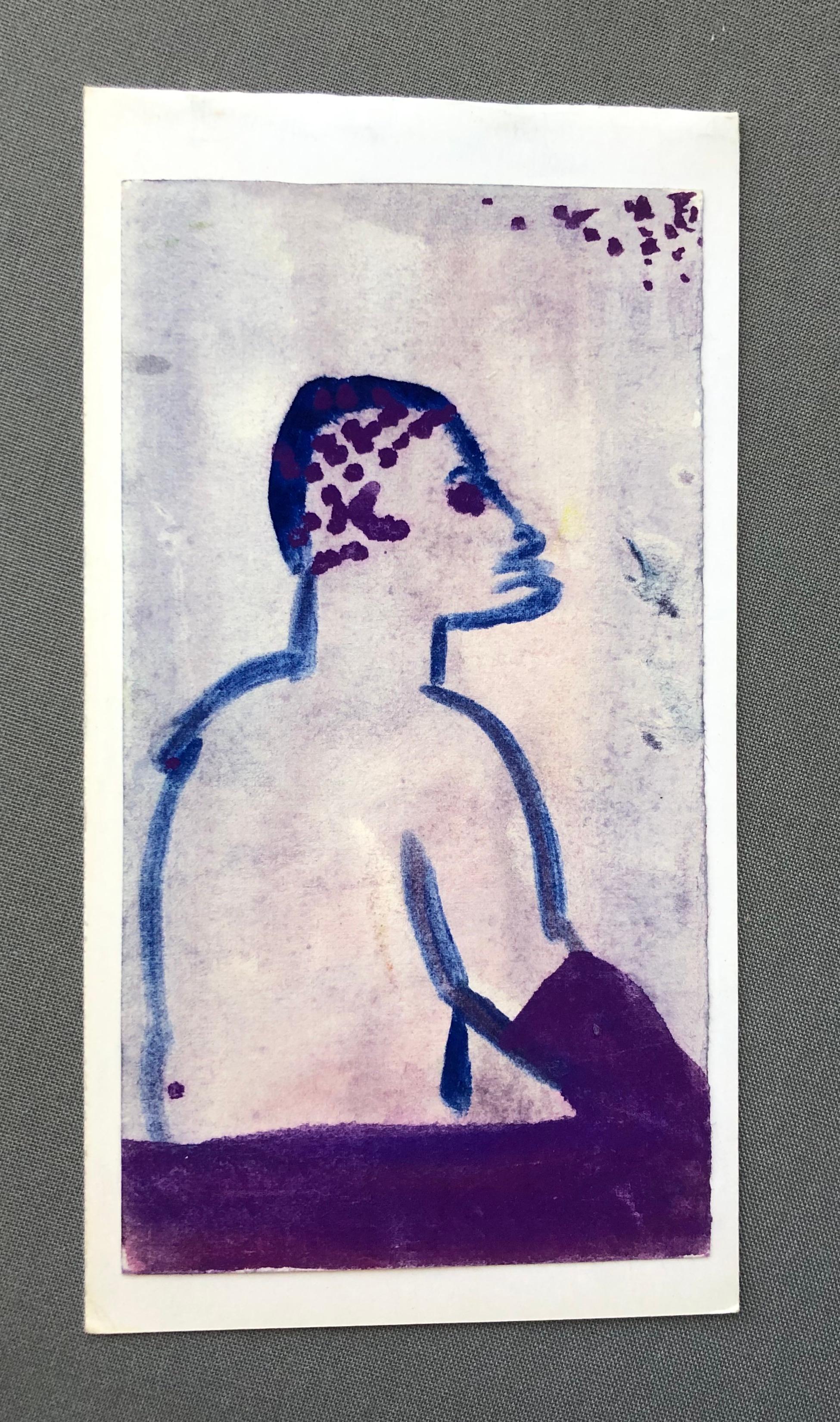 T'Ang Haywen Portrait - T'ang Haywen (1927-1991), Watercolor