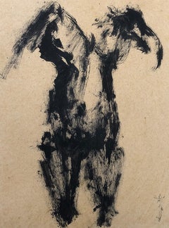 Female Nude, India Ink, Monogram To Identify