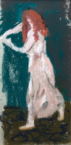 Red Haired Woman, Pastel