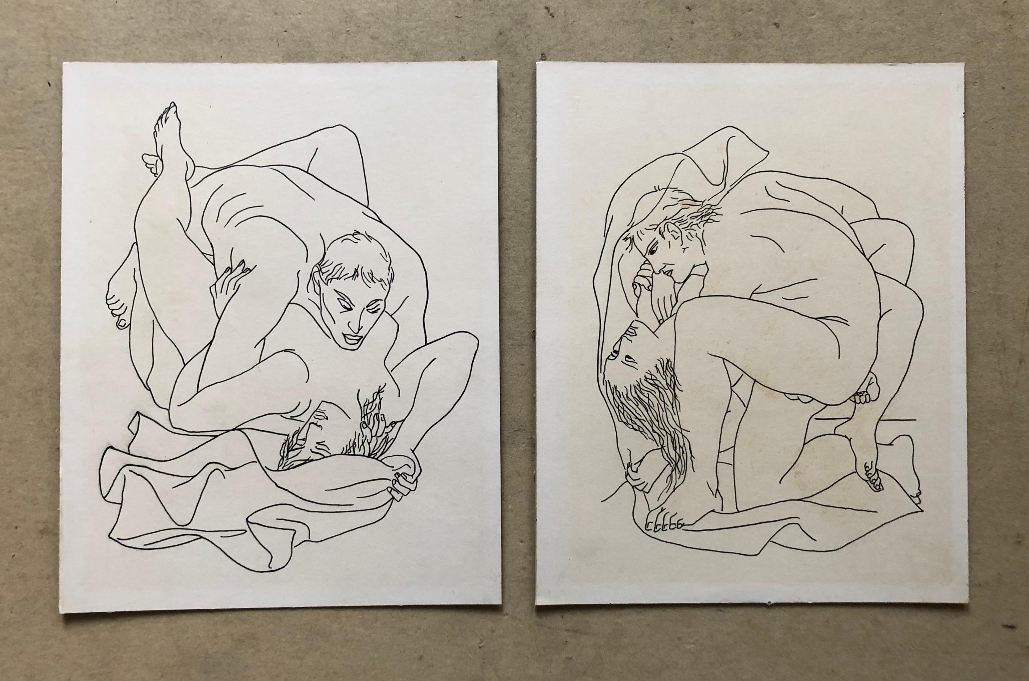 Unknown Nude - Two Erotic Drawings
