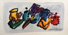 Vintage Abstraction, Watercolor, Signature To Identify