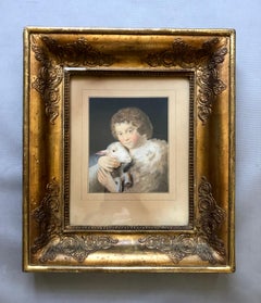 Young Shepherd And His Lamb, Watercolor Signed And Dated 1836