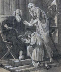 Scena antica, disegno del XIX secolo, tecnica mista