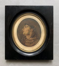 Portrait Of A Monk, 19th Century Drawing