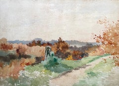 Auguste Allongé, Path In The Countryside, Watercolor, Large Format