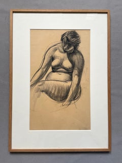 Nudo femminile, disegno a gesso, Galerie Lambert Rouland