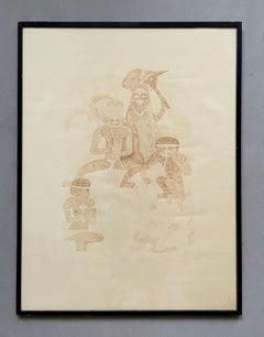 Dibujo Kanak, Tinta Marrón, Nueva Caledonia