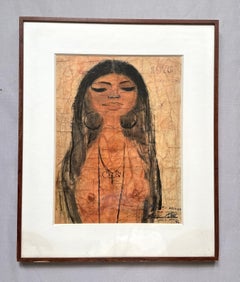 Disegni e acquerelli di ritratti degli anni '1970
