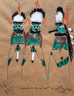 Poupées apaches, gouache datée de 1958