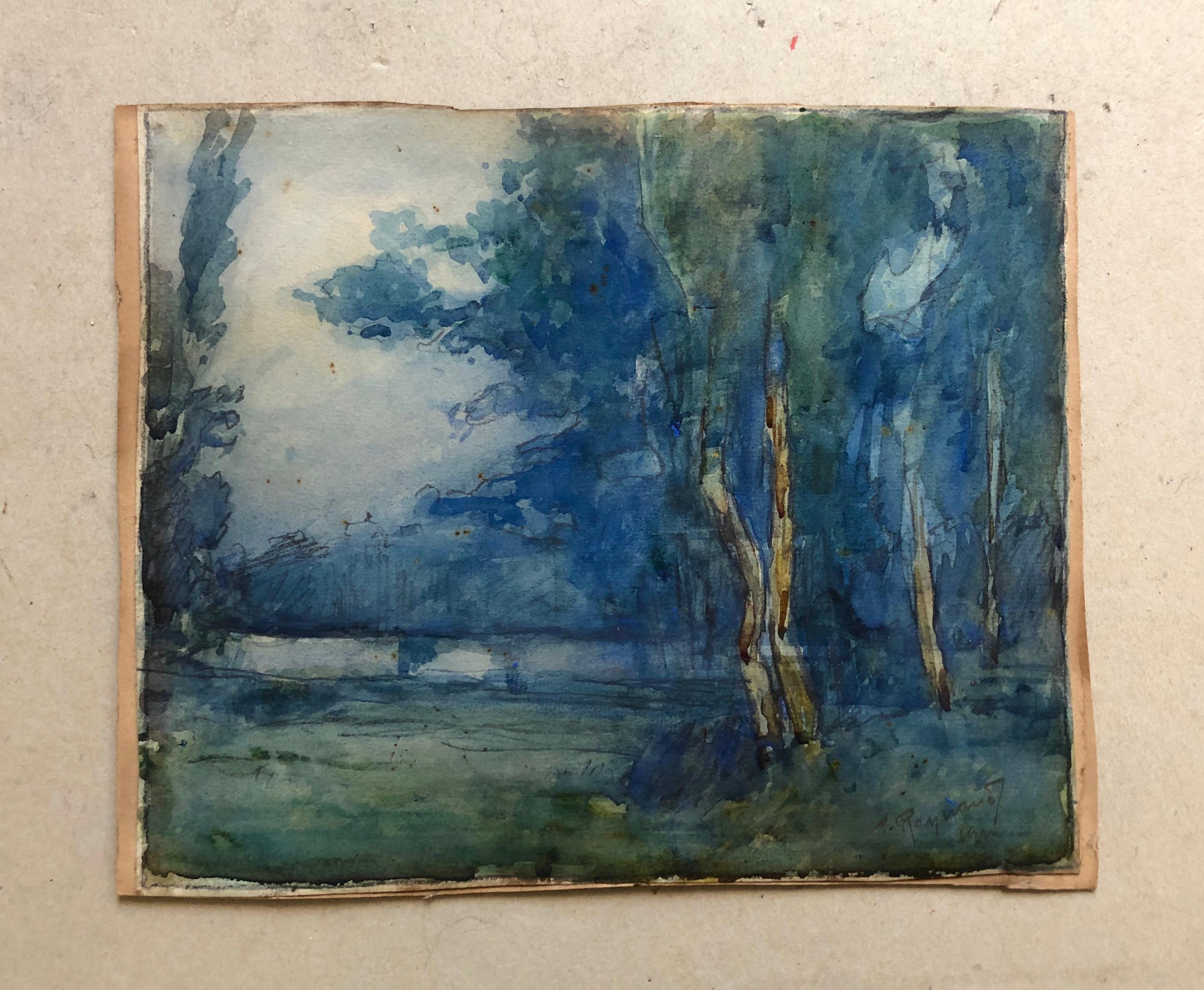 Wooded Landscape, Watercolour, Signature To Identify - Art by Unknown