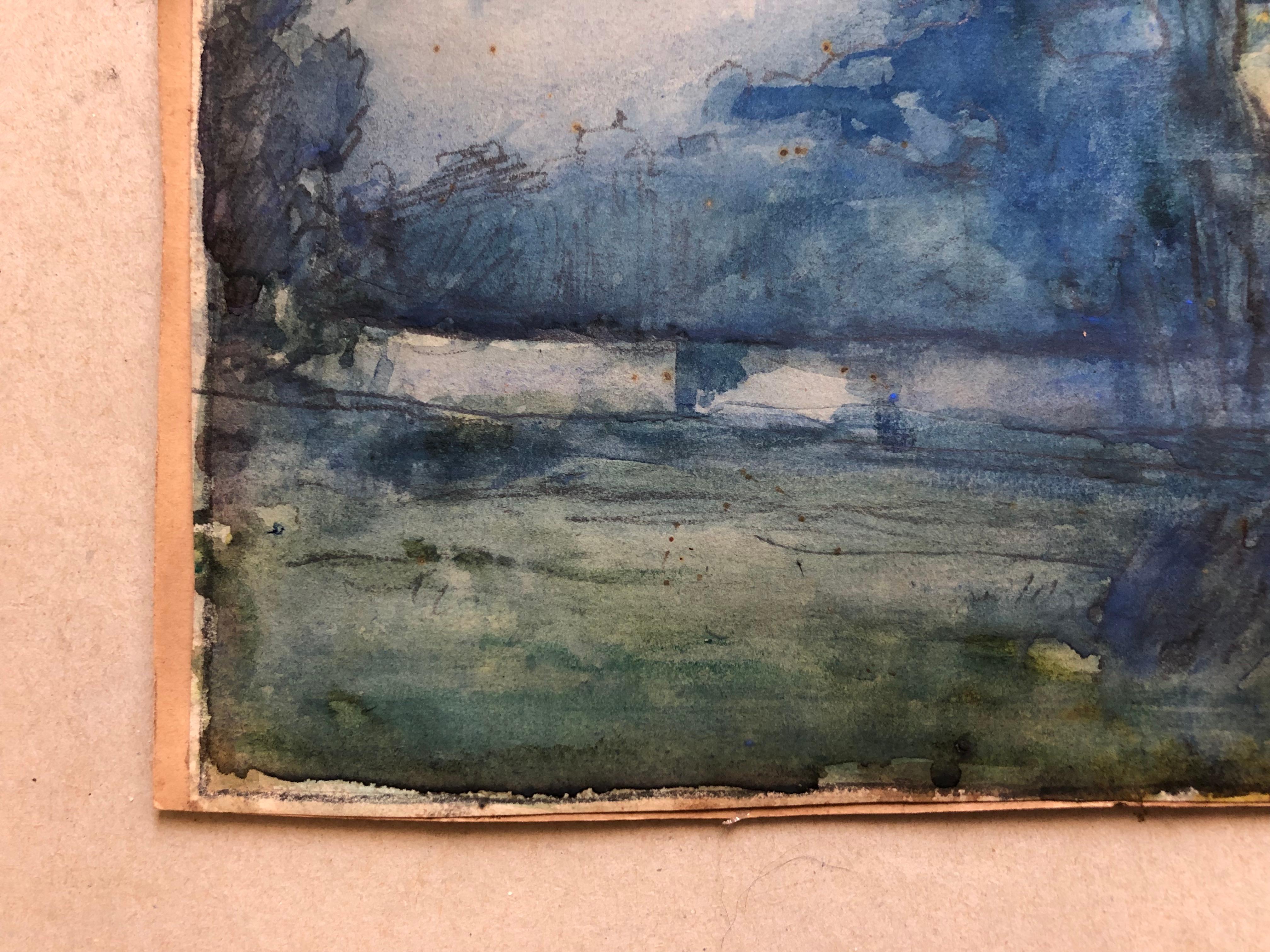Wooded Landscape, Watercolour, Signature To Identify For Sale 4