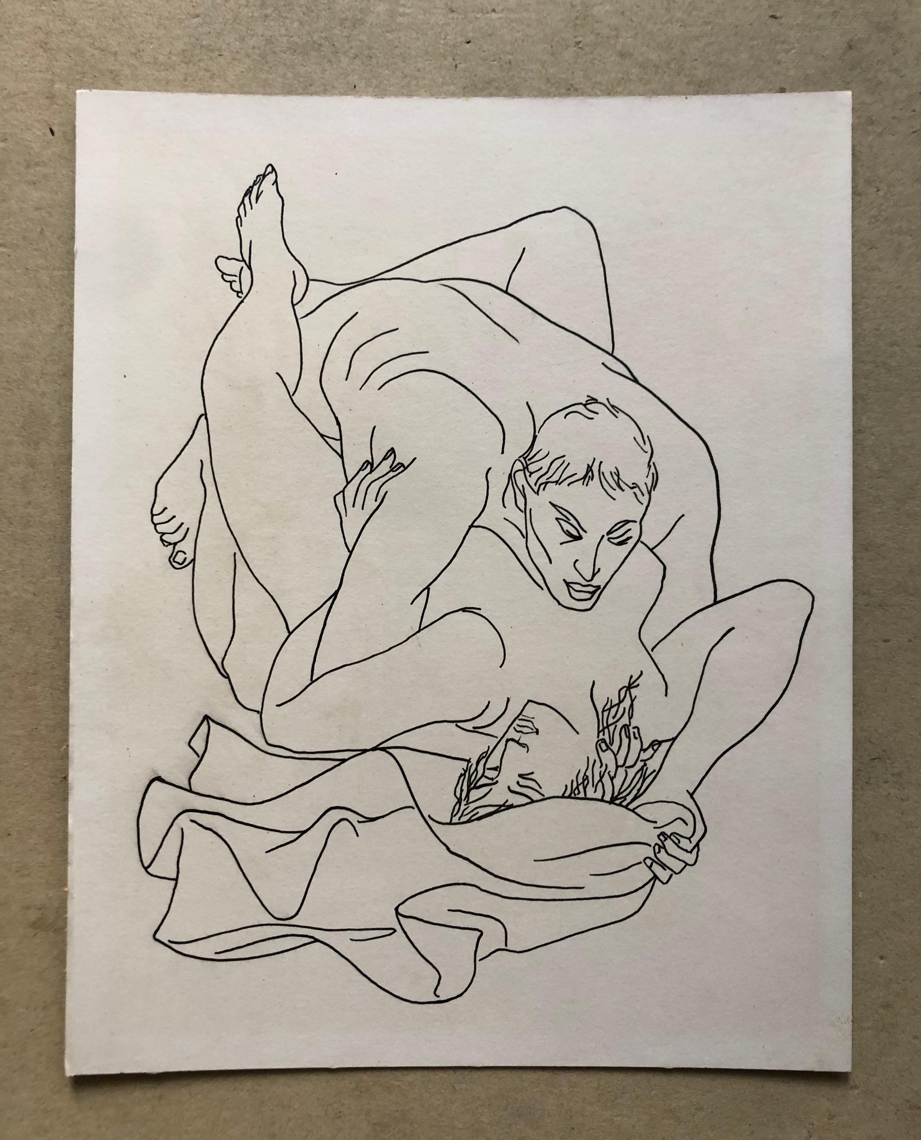 Two Erotic Drawings - Art by Unknown
