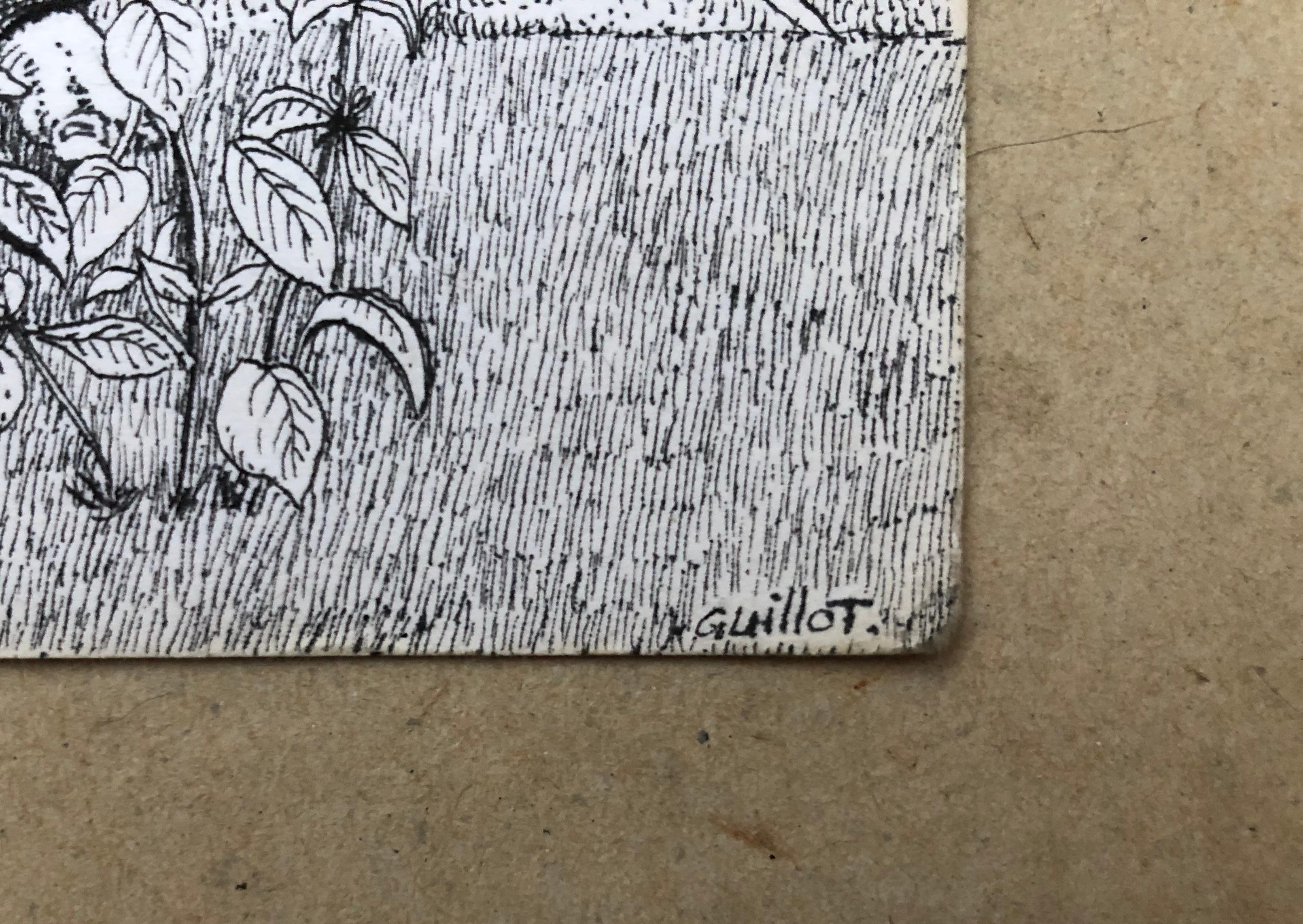 Disegno firmato Guillot, scuola surrealista - Art Surrealismo di Unknown