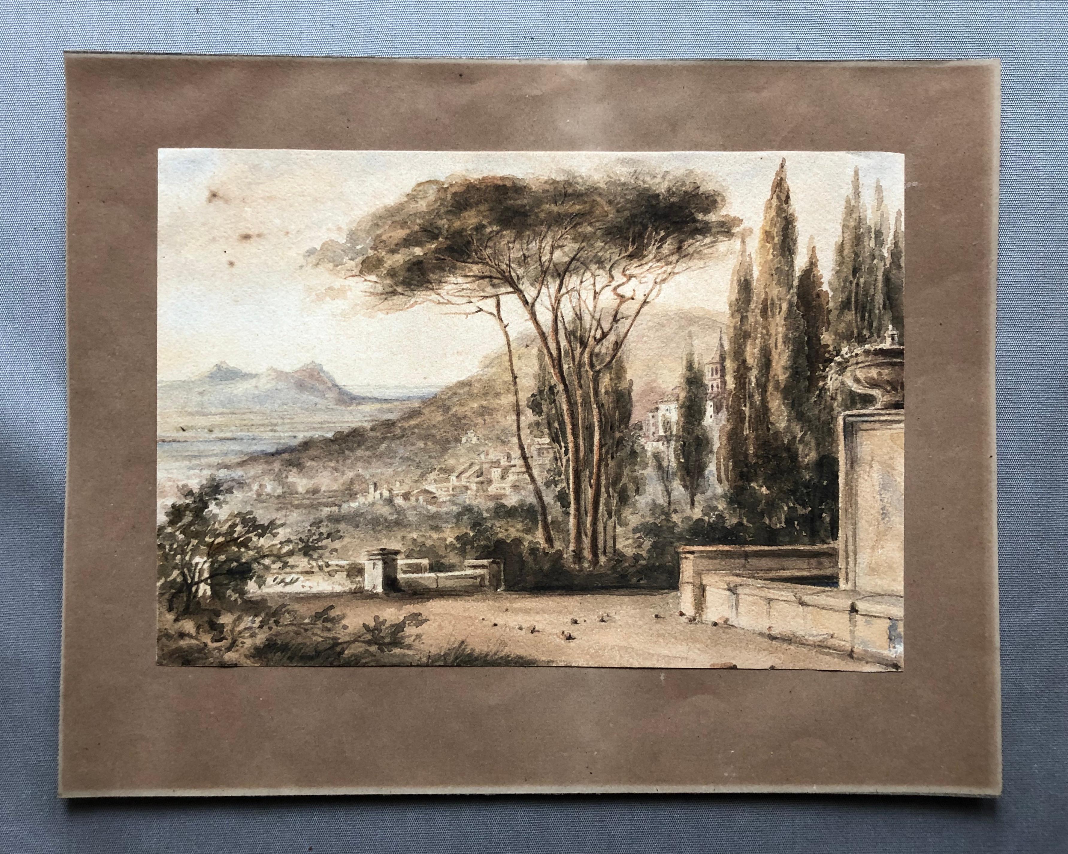 Landscape Of Italy? 19th Century Watercolor - Art by Unknown