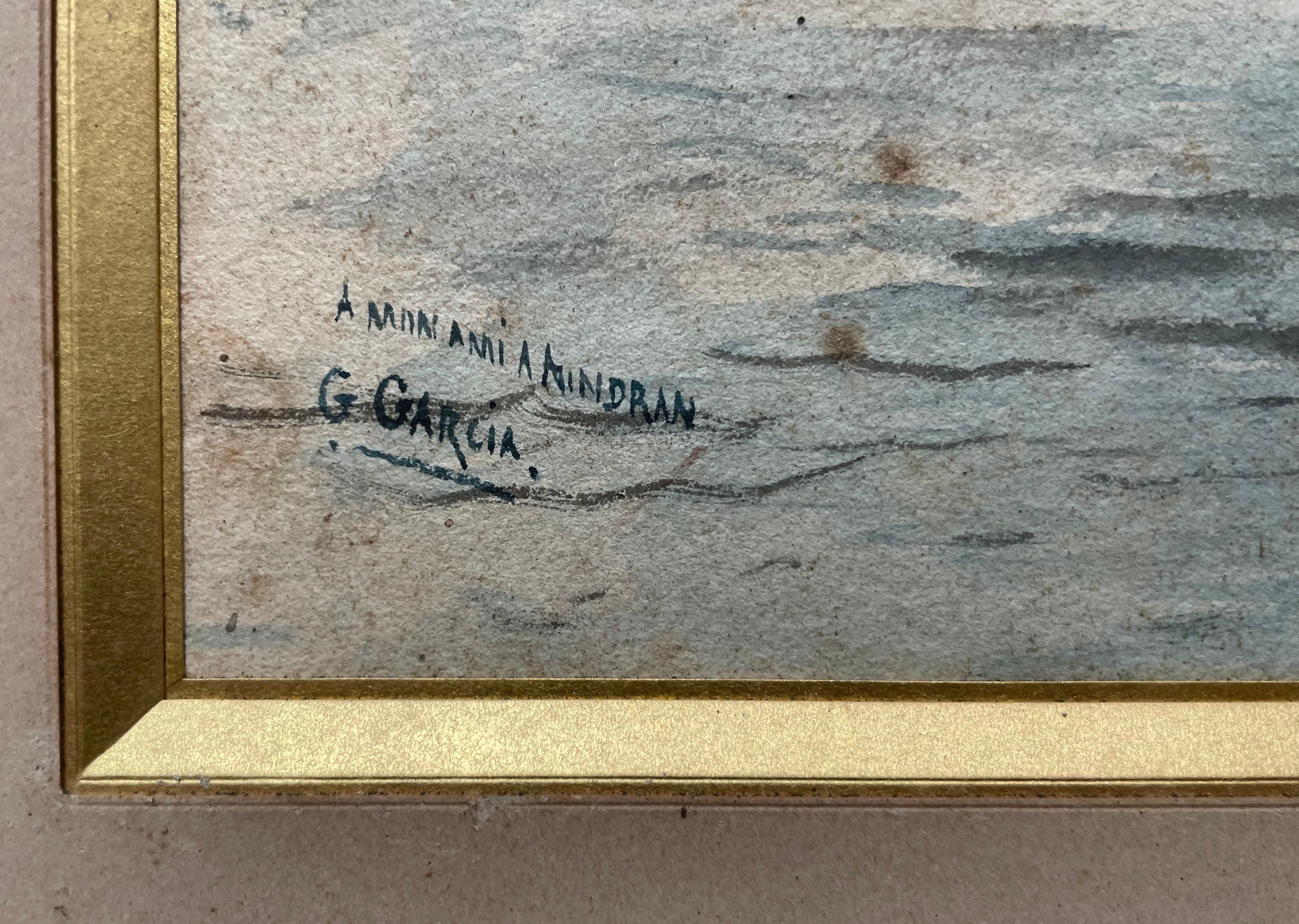 Vista Del Sena En París, Acuarela Firmada G. Garcia - Landscape Art Gris de Unknown