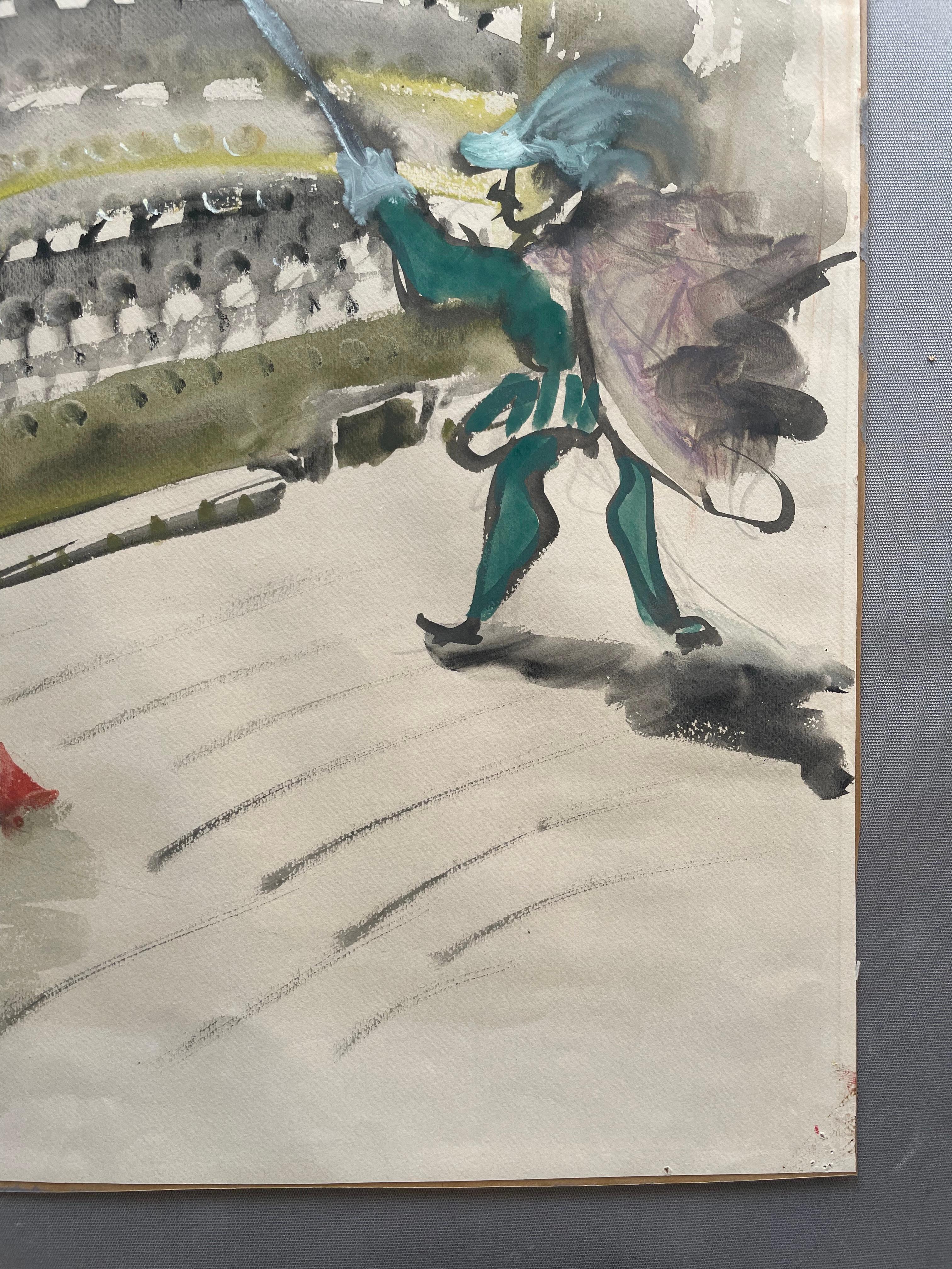 Georges Douking, Scena di teatro, Acquerello 2