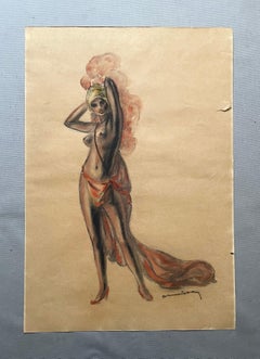 Josephine Baker? Watercolor, Signature To Identify