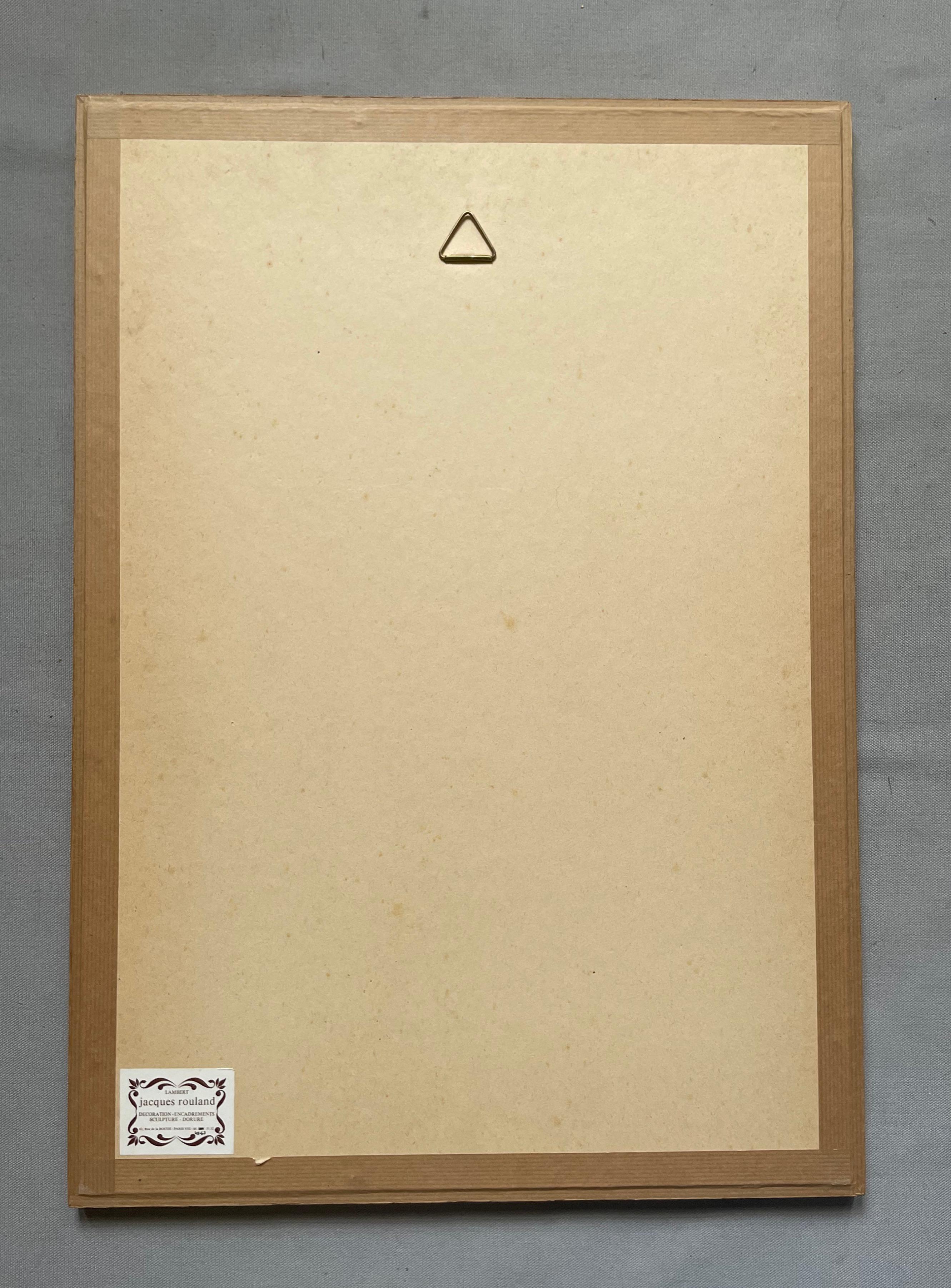 Nudo femminile.  
Disegno a gesso, incorniciato e sotto vetro.  
Label della Galerie Lambert Rouland, rue de la Boétie, Paris VIIIe, sul retro della cornice.  
Disegno (visibile): 41 x 24,5 cm  
Cornice: 57,5 x 41 cm
Vendiamo un secondo disegno