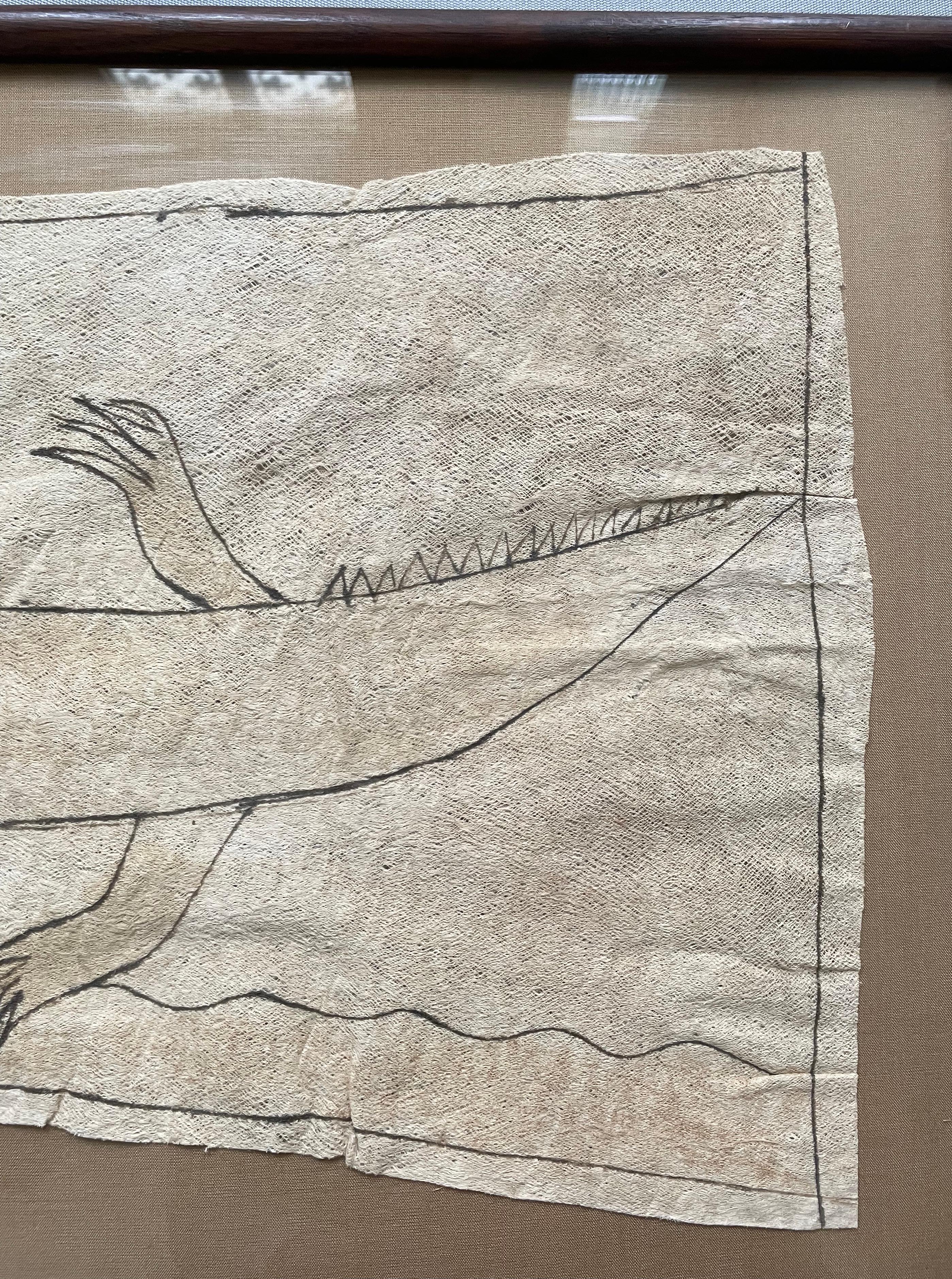 Crocodile, Painting On Fabric, Africa? Tribal Art For Sale 3