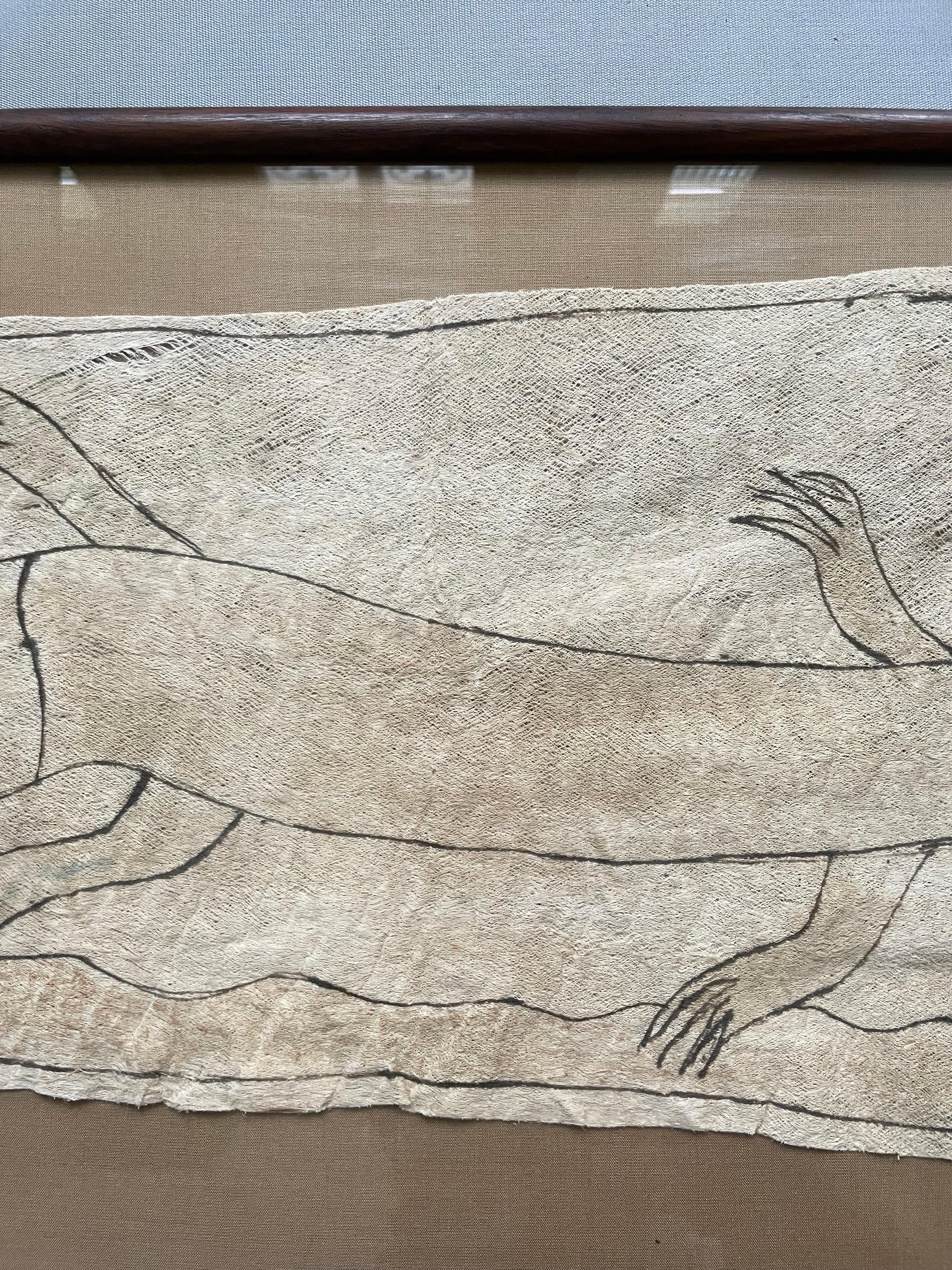 Crocodile, Painting On Fabric, Africa? Tribal Art For Sale 2