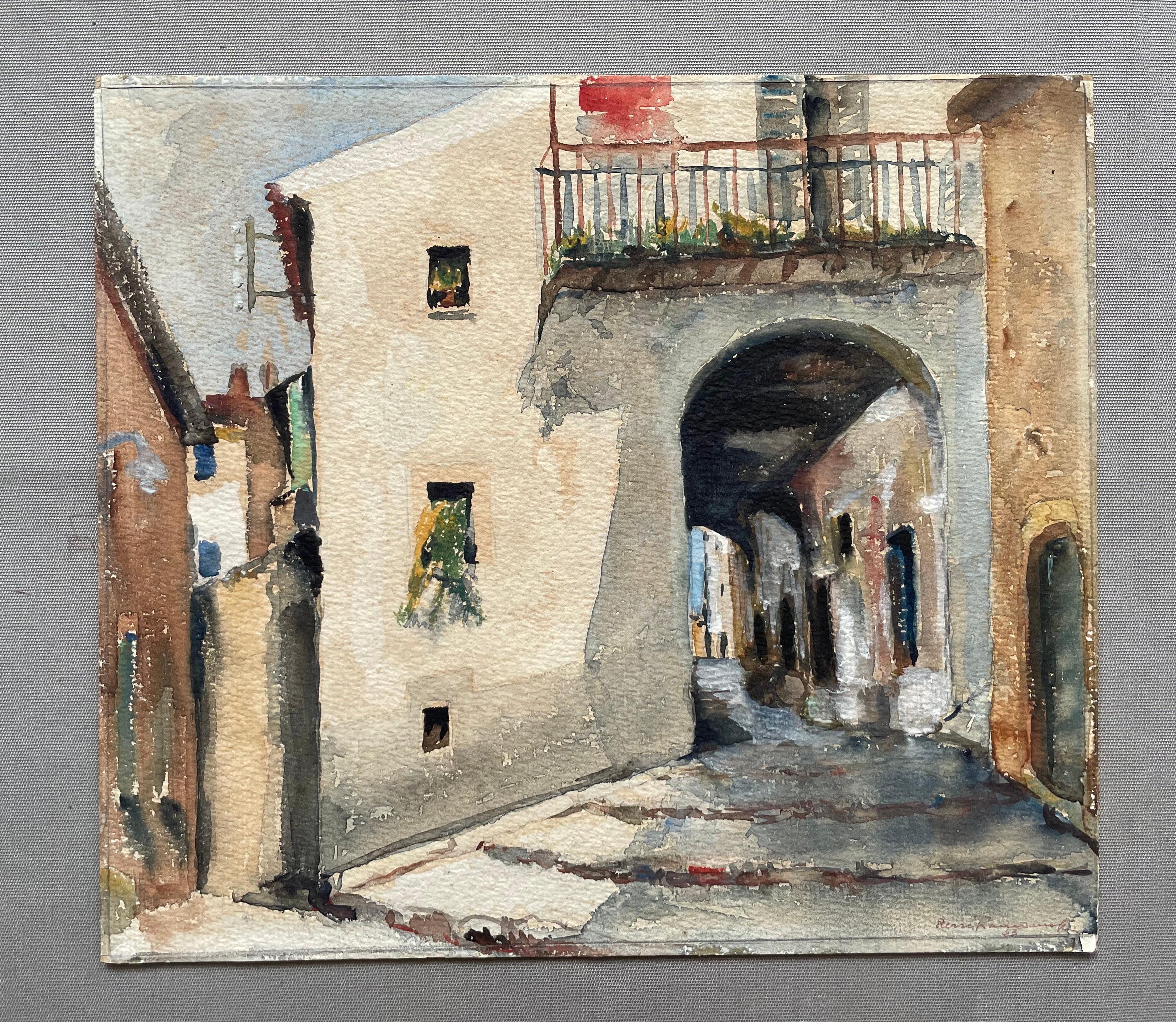 Callejón, Acuarela, Firma para identificar - Art de Unknown