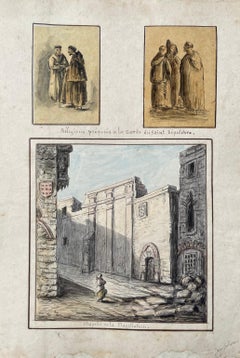 Jerusalem, Travel Watercolors, 19th Century