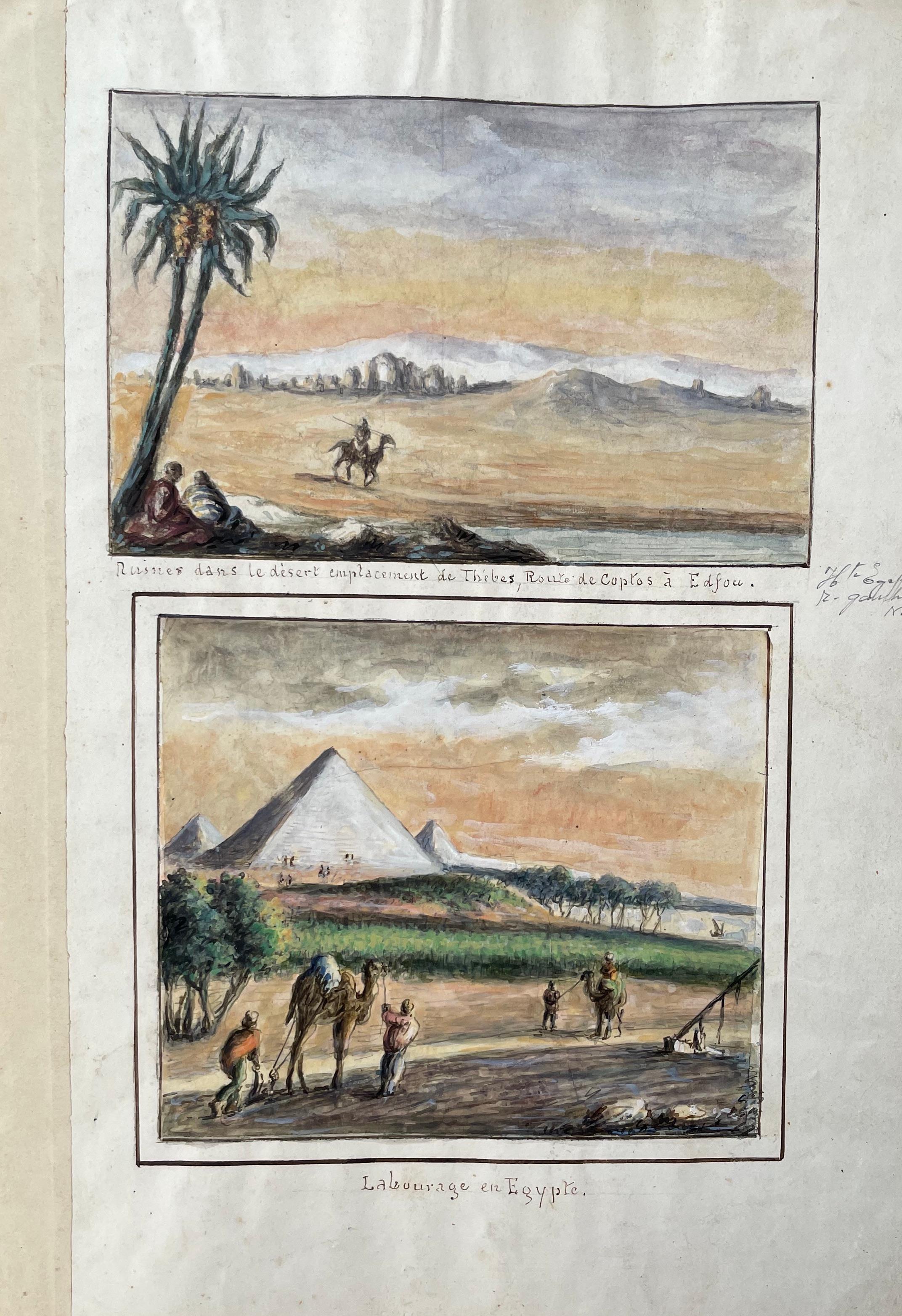 Egypt, Travel Watercolors, 19th Century - Art by Unknown